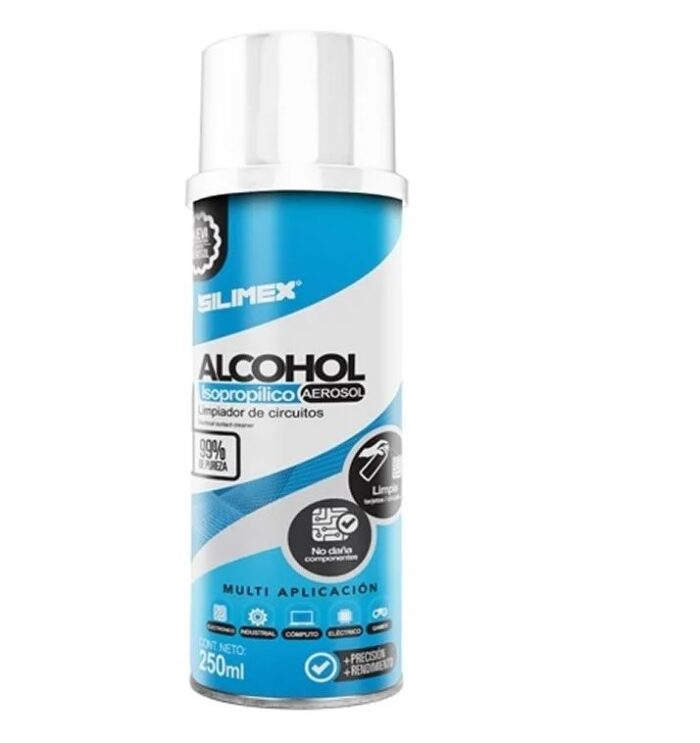 Alcohol Isopropilico En Aerosol Silimex, Ideal Para Limpiar Circuitos, 250ml, (ALCOHOLISO250)