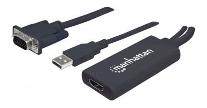 Cable Adaptador Manhattan (152426), Convertidor Vga A Hdmi + Audio Usb