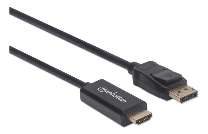 Cable Manhattan Displayport 1.1 A Hdmi 1.2, Full Hd, 60hz, Plug And Play, 1 M, Color Negro