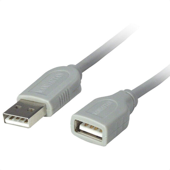 Cable Usb Manhattan Extension A/af, 3m, Gris, (317238)