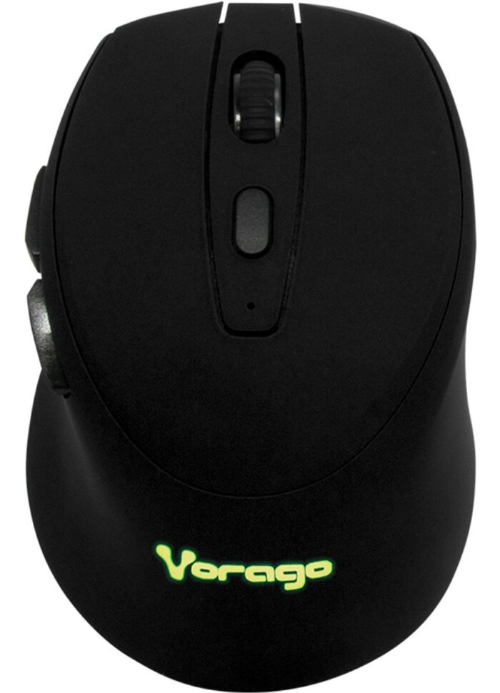 Mouse Optico Inalambrico Negro Vorago MO-306-BK, 5 botones, 800-2400 DPI, bateria recargable integrada, ergonomico