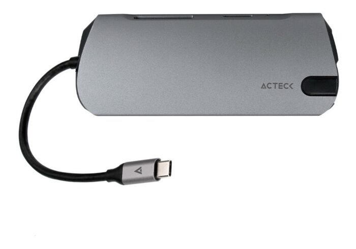 Docking Station Acteck Port X Dh670 Usb C, 3x Usb A 3.0, 1x Usb C 3.0, 1x Hdmi, 1x Rj45, 1x 3.5mm, Lector De Tarjetas