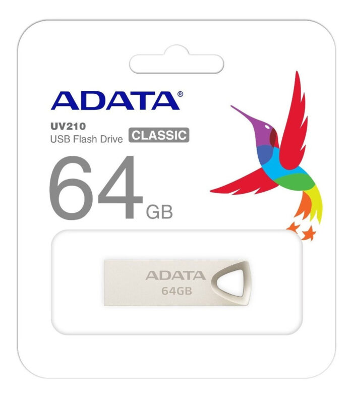 Memoria Adata 64GB USB 2.0 UV210 METALICA, (AUV210-64G-RGD)