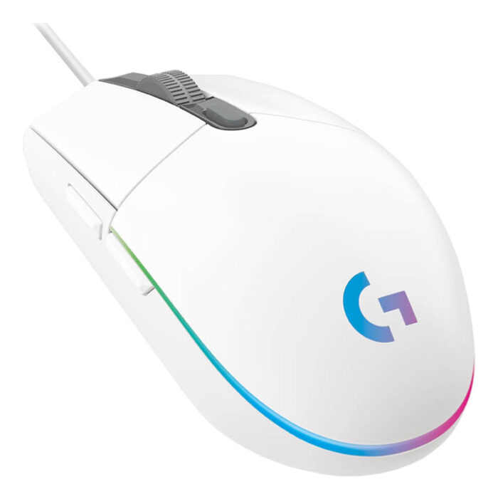 Mouse Gamer Logitech Optico G203 LightSync, Alambrico, USB, 8000DPI, Blanco