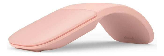 Mouse Microsoft, Surface Arc Bluetrack, 2 Botones, 1000 Dpi, Interfaz Bluetooth, 10m, Bateria Aa, Color Rosa (elg-00037)