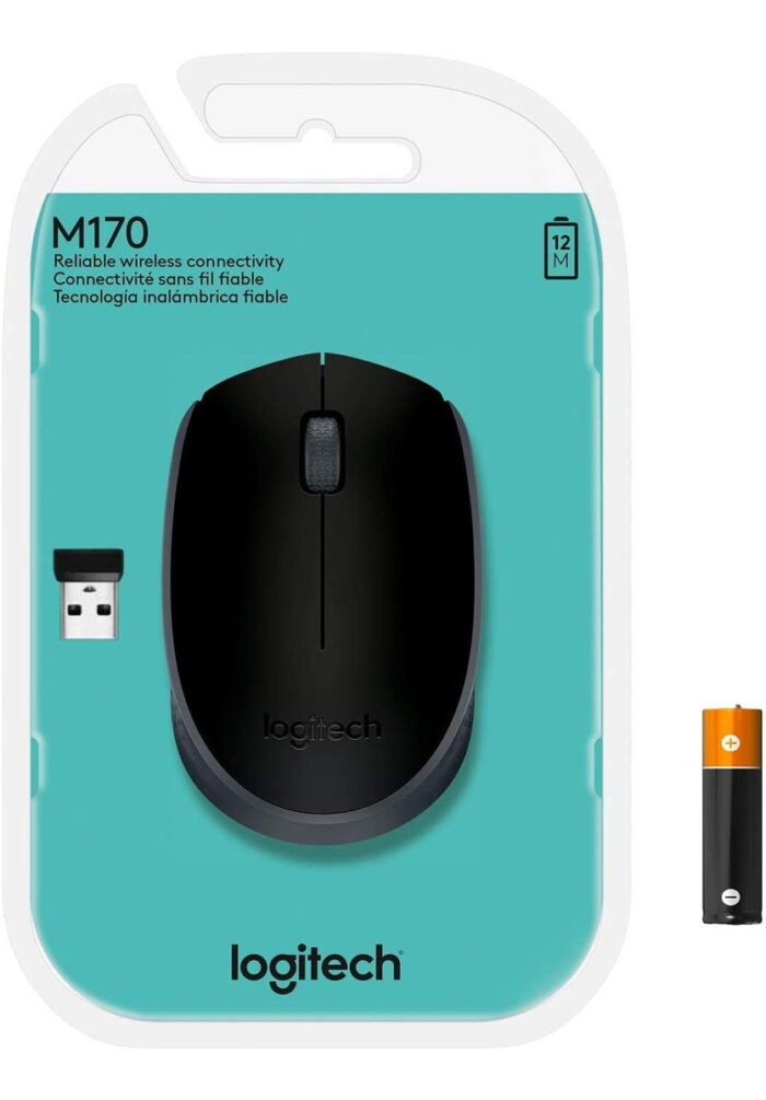 Mouse Optico Inalambrico Logitech M170, Negro, (910-004940)