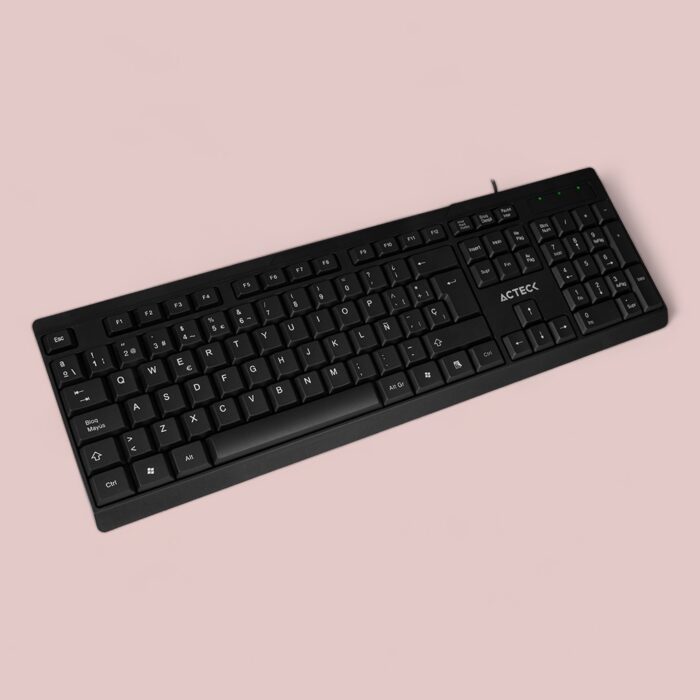 Teclado Acteck Alambrico, Color Negro, (AC-928946)