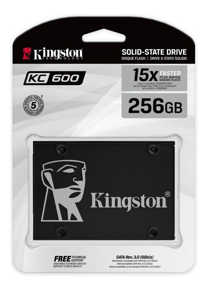 Unidad de Estado Solido SSD Kingston KC600, 256GB, Sata3 6Gbit/s, Encriptado XTS-AES de 256-bit, hasta 550Mb Lectura, 500MB Escritura