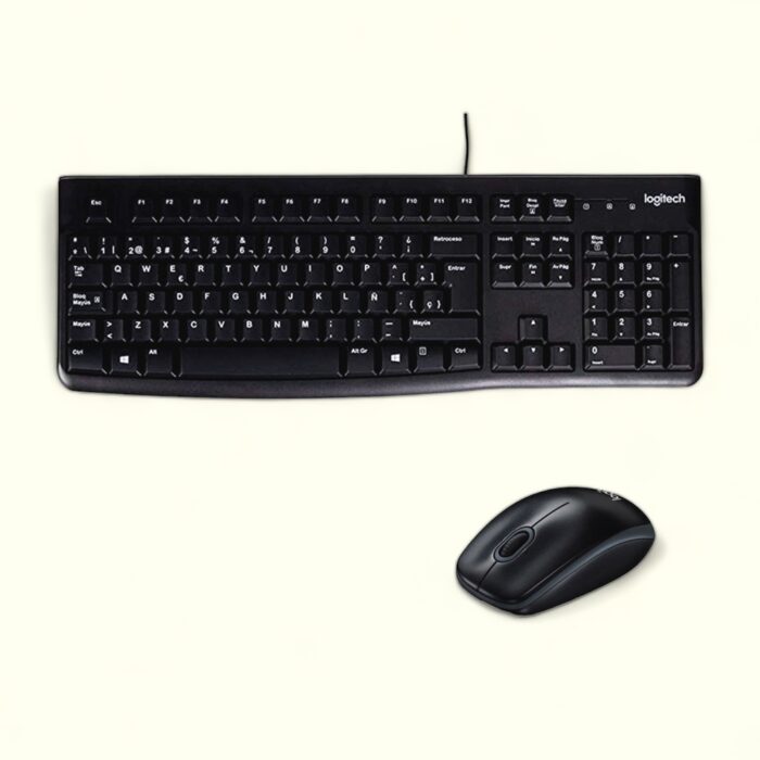 Kit de Teclado y Mouse Logitech MK120, Alámbrico, USB, Negro