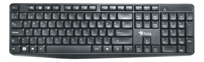 Teclado Inalambrico Stylos Stptec4b, Multimedia, Negro, (STPTEC4B)