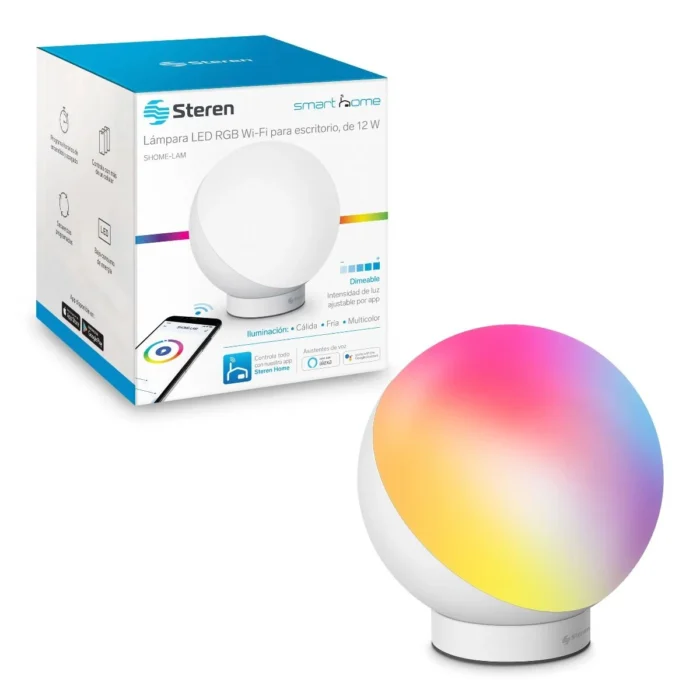 Lámpara LED Wi-Fi* RGB+W multicolor de 12 W, para escritorio